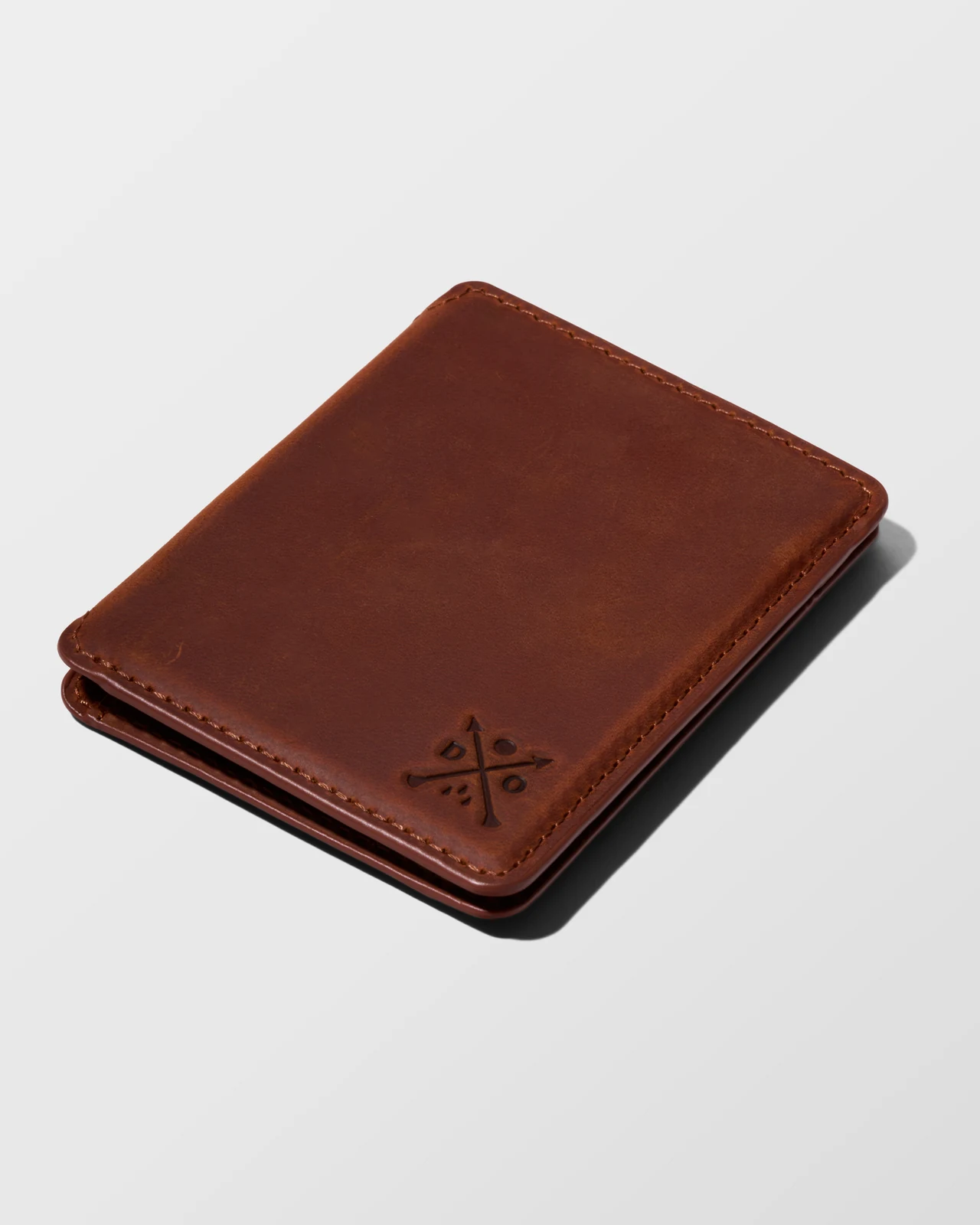 Double Oak — Leather Cloud wallet, Brown, main view.