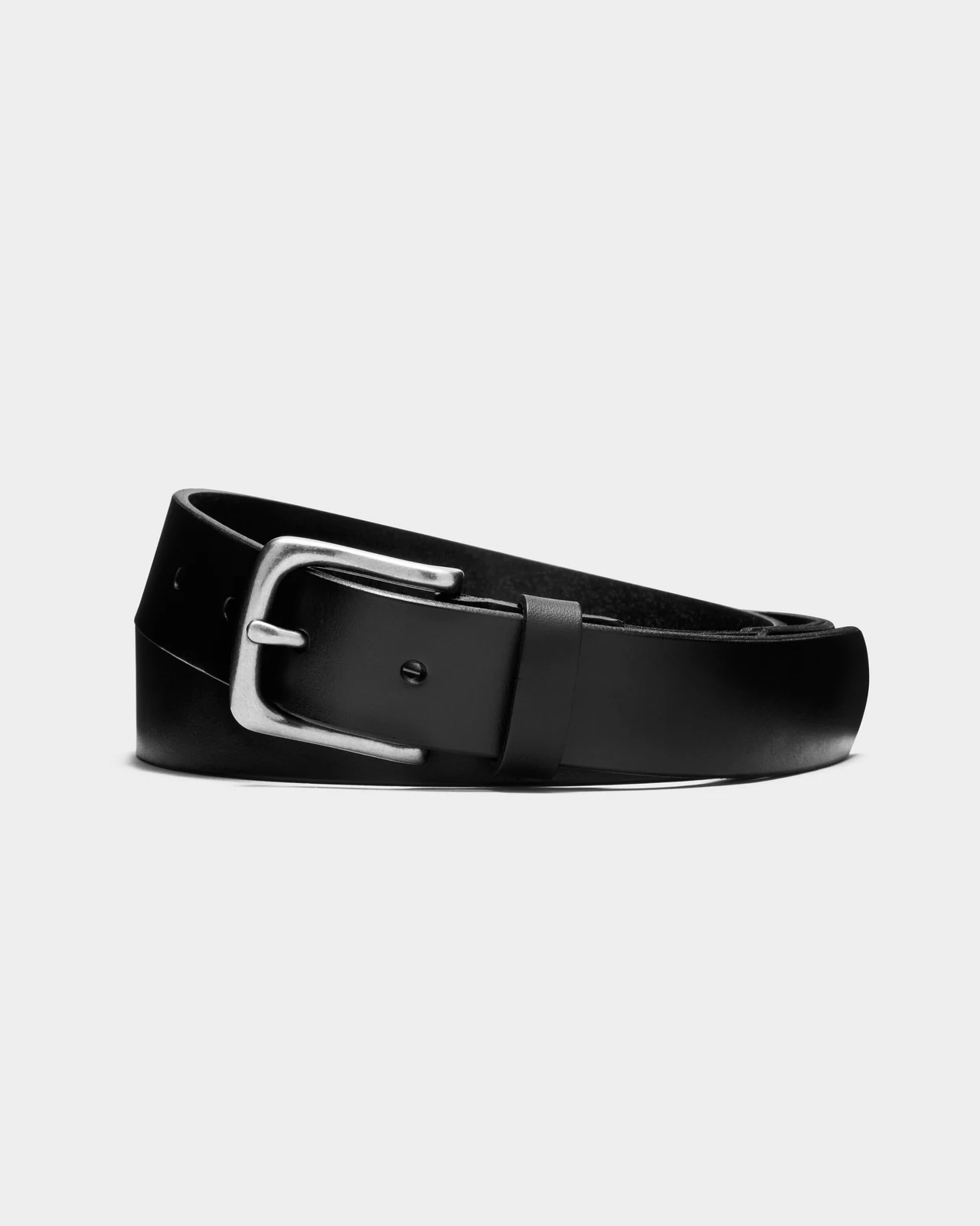 Double Oak — Leather belt, Black, main view.
