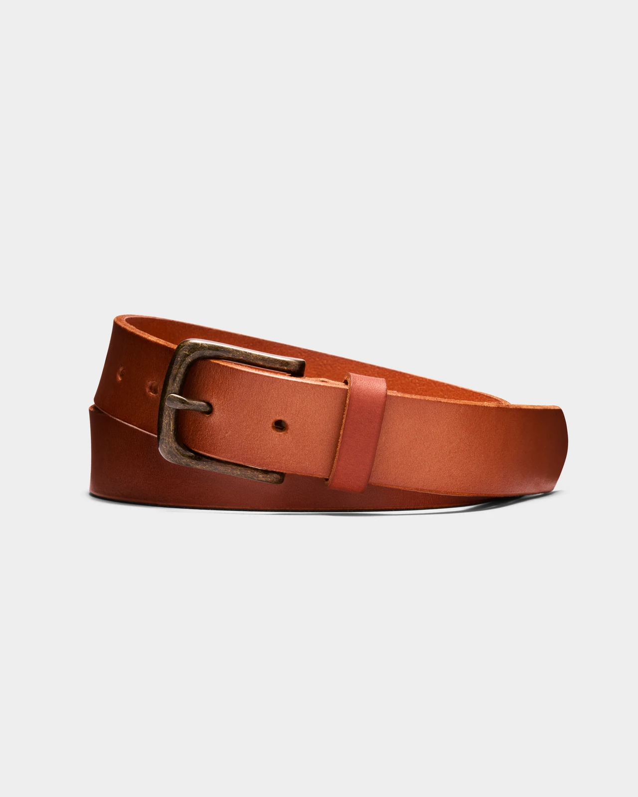 Double Oak — Leather belt, Brown, main view.