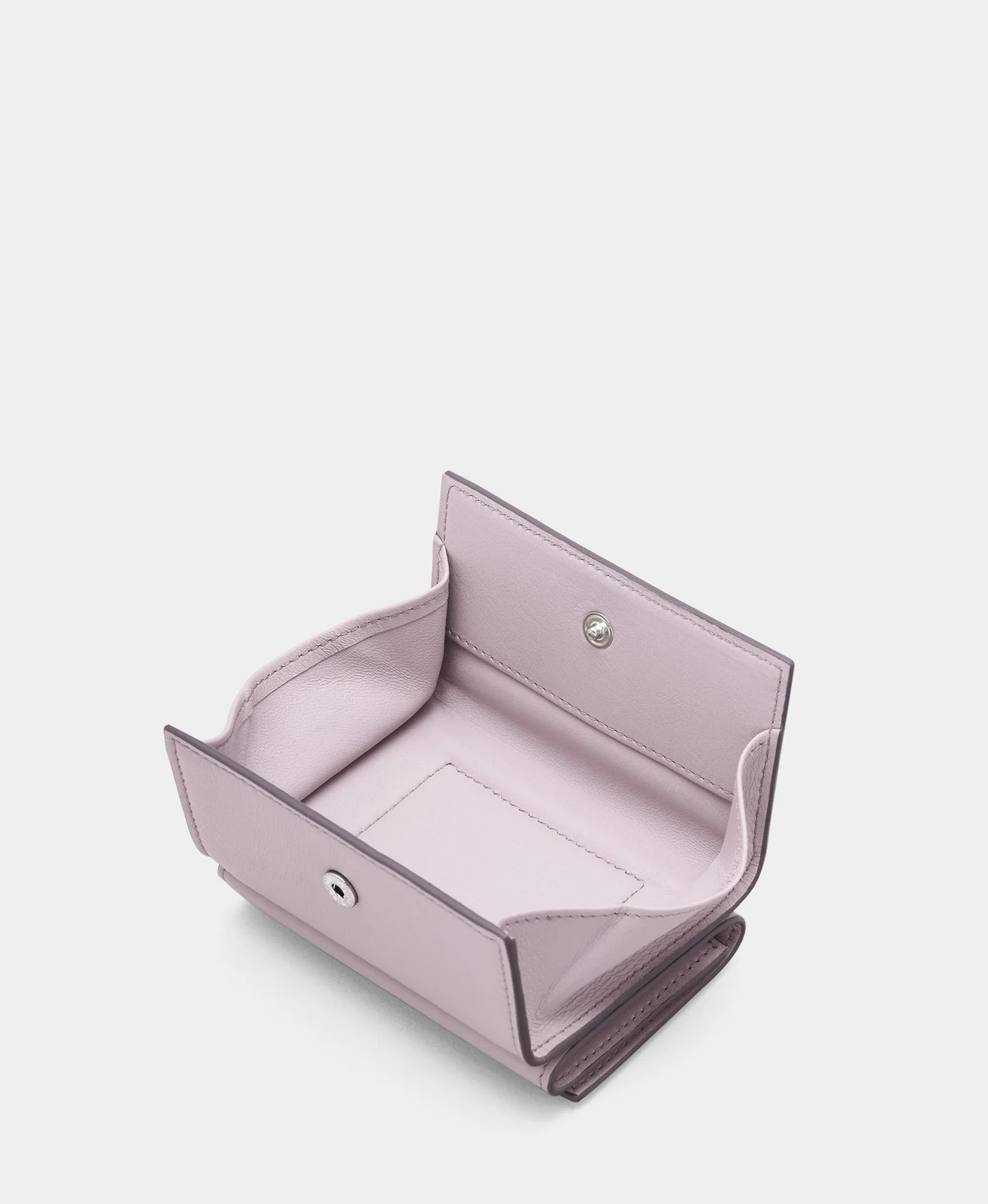J&M Davidson — Fold wallet with studs, Pink, interior view.