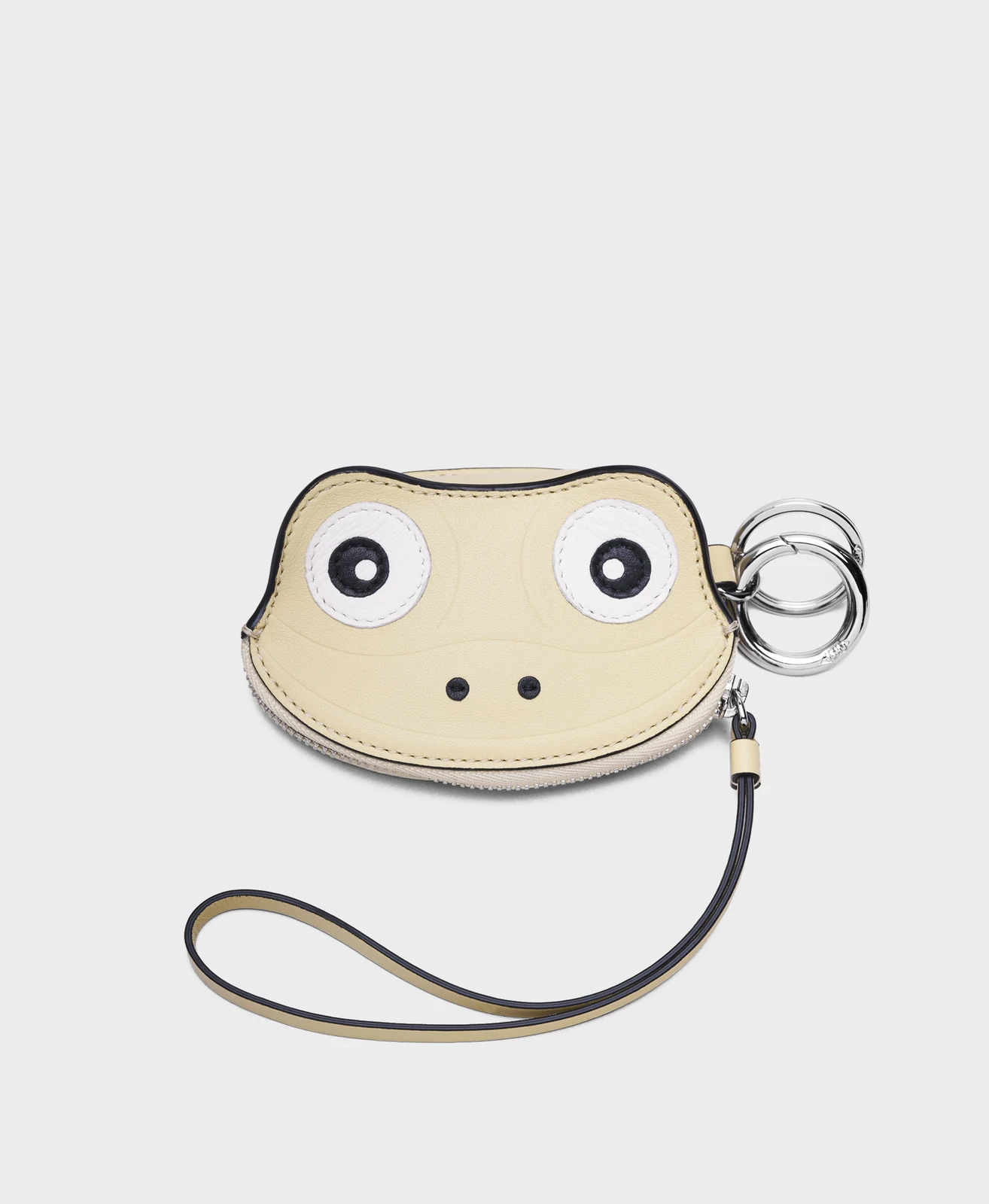 J&M Davidson — Frog Charm Pouch, Pastel yellow, main view.